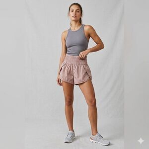 FP Movement The Way Home Shorts Moonlight Mauve M Euro Summer Boho Athleisure